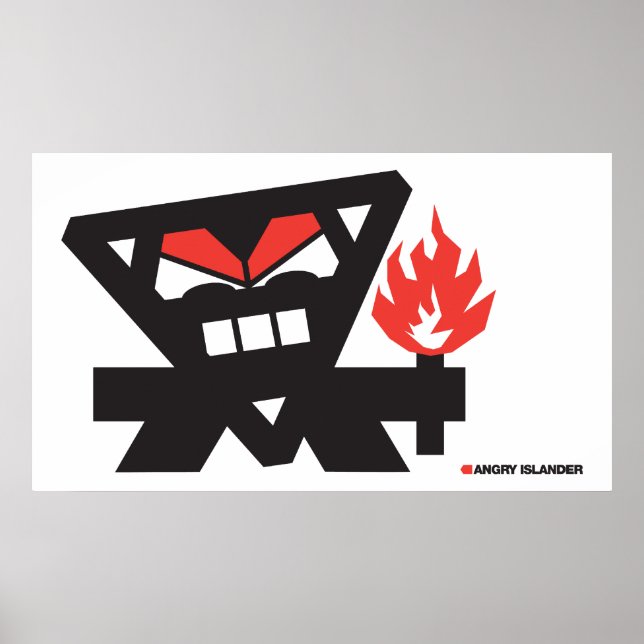 Poster Angry Islander - noir à la lumière (Devant)