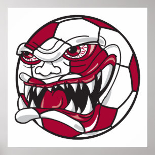 Poster angry mean extreme soccer ball graphic