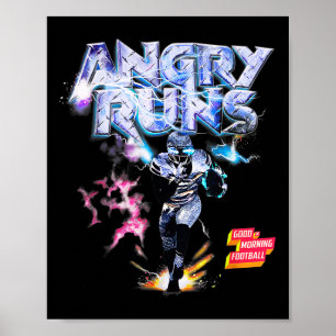 Poster Angry Runs Good Morning Football Sport Lover Vinta