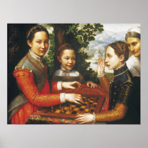 Poster Anguissola - Soeurs d'artiste jouant aux échecs