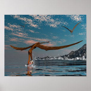 Poster Anhanguera pêche préhistorique