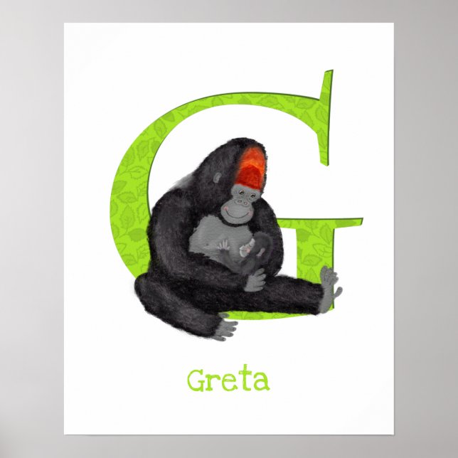 Poster Animal ABC G est pour l'impression gorille (Devant)