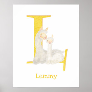 Poster Animal ABC L est pour l'impression lama