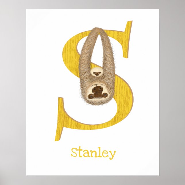 Poster Animal ABC S est pour l'impression de paresse (Devant)