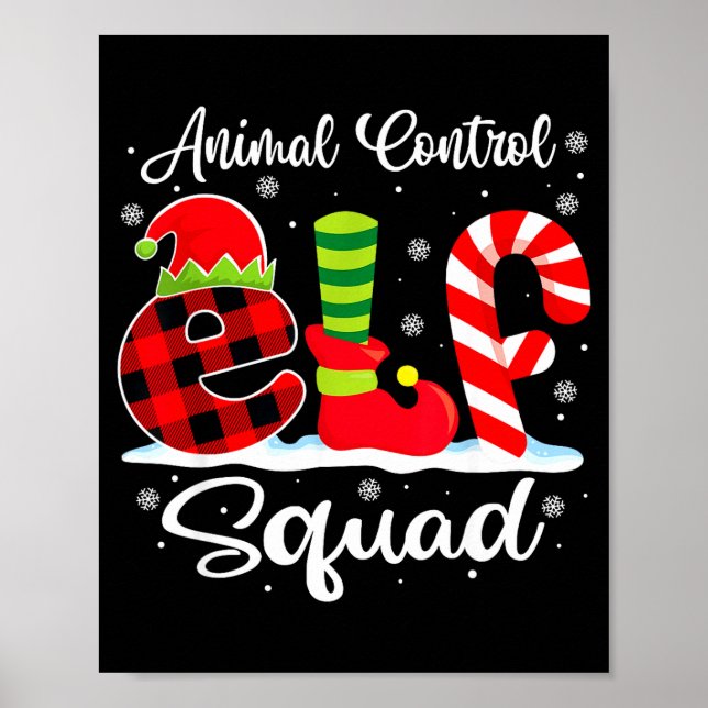 Poster Animal Control Elf Squad Christmas Officer Matchin (Devant)