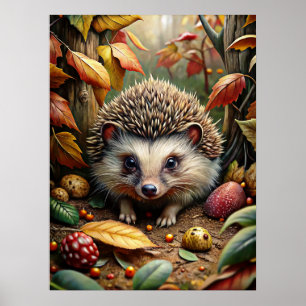 Poster animal de la forêt d'Autunm