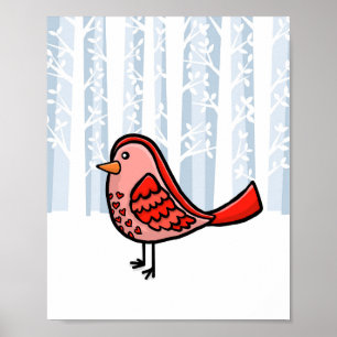 Poster Animal de la forêt oiseau