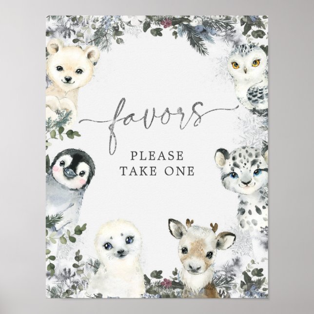 Poster Animal de l'Arctique Hiver Onederland 1er annivers (Devant)