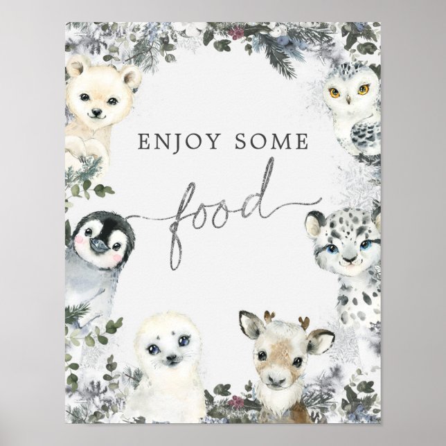 Poster Animal de l'Arctique Hiver Onederland 1er Annivers (Devant)