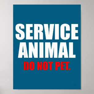 Poster Animal de Service Ne Pas Caresser Drôle Amateur d'