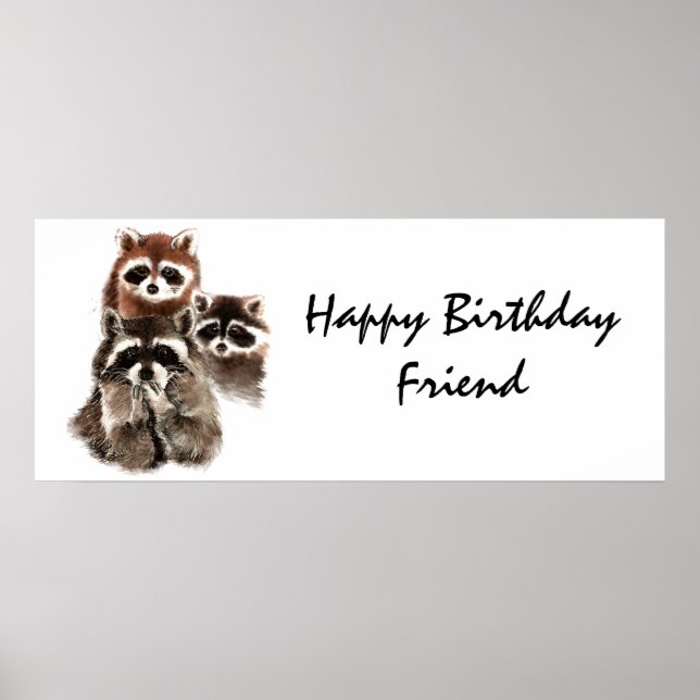 Poster Animal Raccoon amis sont comme sous-vêtements Humo (Devant)