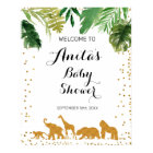 Animal safari d'or Baby shower d'aquarelle Bienven