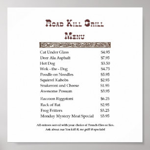 Poster Animal tué sur une route