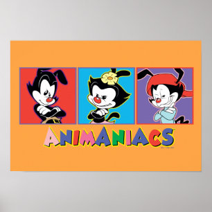 Poster Animaniacs Graphique de panneau Yakko, Dot et Wa