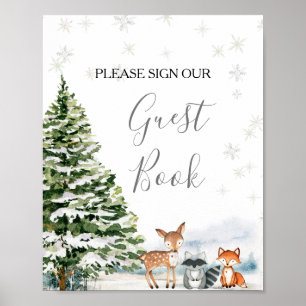 Poster Animaux à feuillage persistant Hiver Onederland Li