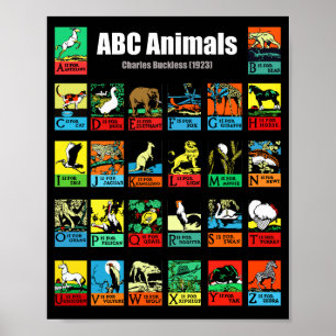 Poster Animaux ABC, Charles Buckles (1923)