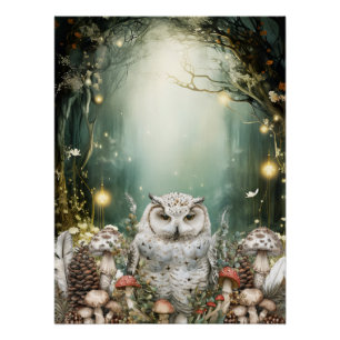 Poster Animaux boisés de forêt enchantés   Chambre pour e