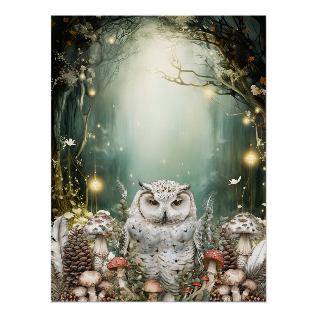 Poster Animaux boisés de forêt enchantés | Chambre pour e (Devant)