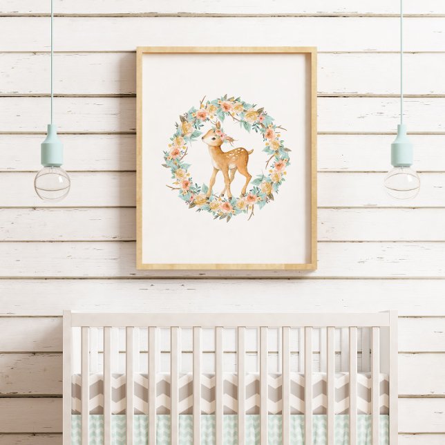 Poster Animaux de cerfs de la forêt Art pour la nurserie  (Créateur téléchargé)