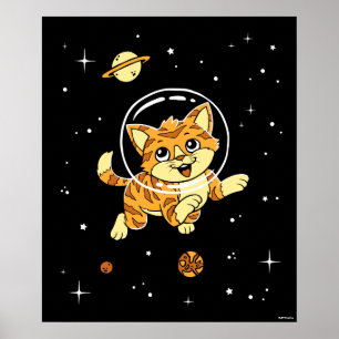 Poster Animaux De Chat Dans L'Espace