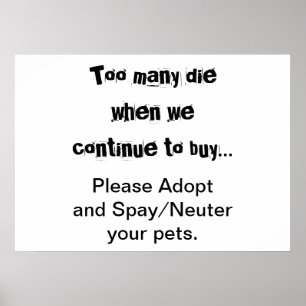 Poster Animaux de compagnie adoptent Spay Neuter Surpopul