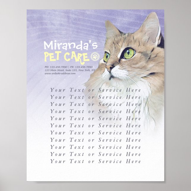 Poster Animaux de compagnie assis Bain Grooming Animaux a (Devant)