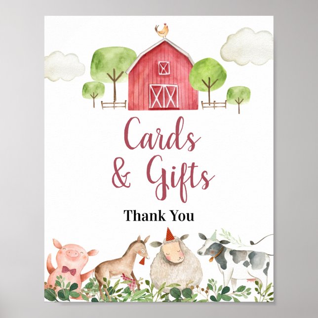 Poster Animaux de ferme Barnyard Cartes et cadeaux (Devant)