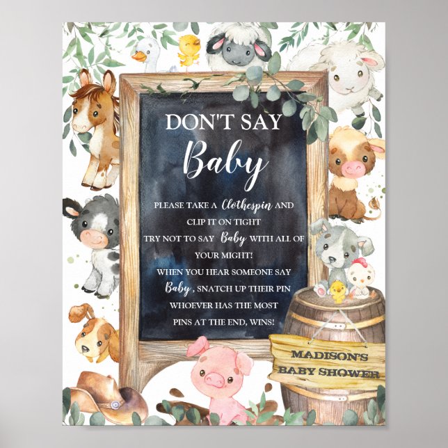 Poster Animaux de ferme Barnyard Green Ne pas dire jeu de (Devant)