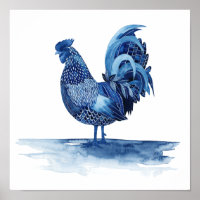 Animaux de ferme bleu Cobalt - Coq