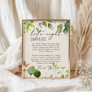 Poster Animaux de la Forêt Baby Shower Change Couches Tar