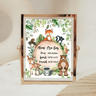 Poster Animaux de la forêt Baby Shower Maman Osa Panneau