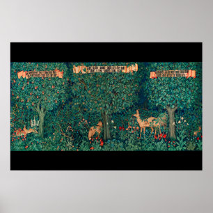 Poster Animaux de la forêt, biches, élaboration numérique
