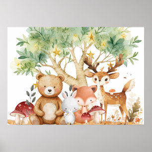 Poster Animaux de la forêt des bois de Whimsical