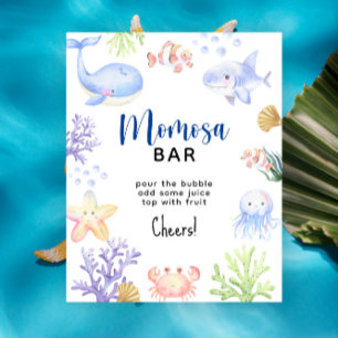 Poster Animaux de l'océan à l'aquarelle - momosa bar