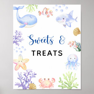 Poster Animaux de l'océan - bannière de friandises et de