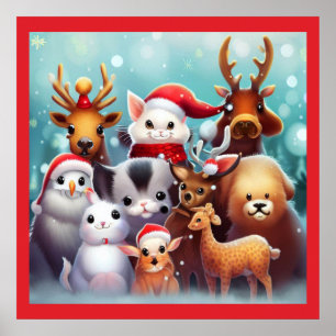 Poster Animaux de Noël 2