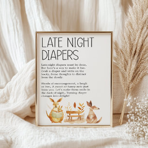 Poster Animaux de Safari de Zoo Baby Shower Couches de Nu