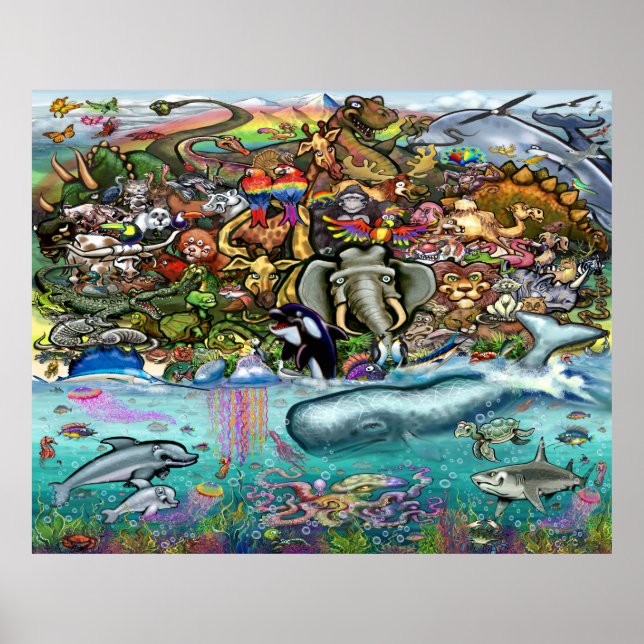 Poster Animaux de Terre et de Mer (Devant)