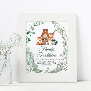 Poster Animaux des bois Traditions familiales préférées J