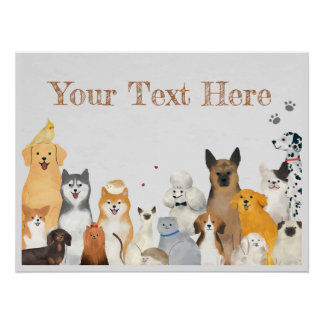 Poster Animaux domestiques, chiens et chats