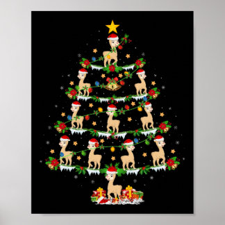 Poster Animaux domestiques Jeu de Noël Père Noël Alpaca A