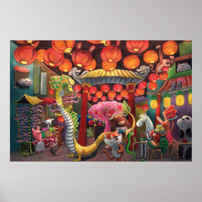 Poster Animaux en Chine (Devant)