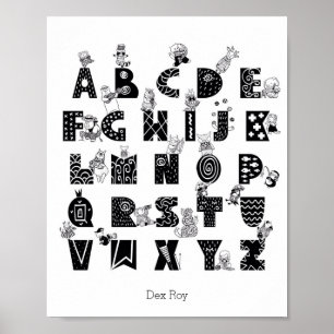 Poster Animaux Et Actions Alphabet Pépinière