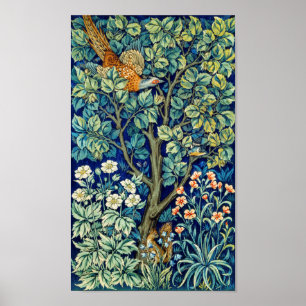 Poster Animaux et fleurs, forêt, William Morris