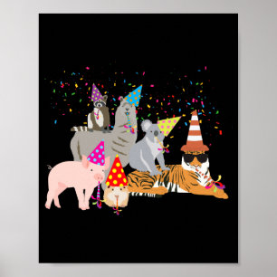 Poster Animaux faisant la fête Animaux mignons faisant la
