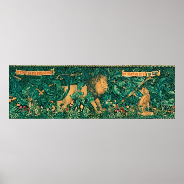 Poster Animaux forestiers, Lion, W.Morris Développement n (Devant)