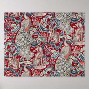 Poster Animaux forestiers, William Morris