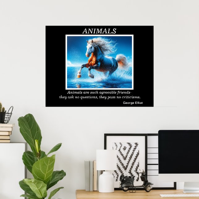 Poster ANIMAUX : La liberté à l'océan (Bureau à domicile)