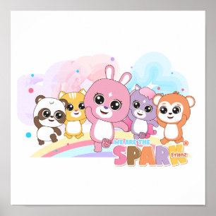 Poster Animaux lumineux et amusants Frienz pour enfants