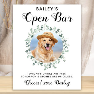 Poster Animaux Mariages Chien Open Bar Cocktails Boissons